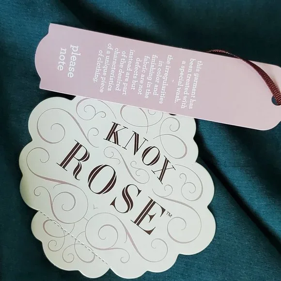 Knox Rose Black Emerald Super Soft Thin Weight V-Neck Sweatshirt, Women's Large - Picture 8 of 12